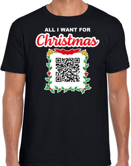 Kerst QR code kerstshirt Alleen maar zuipen heren zwart - Fout kerst t-shirt M