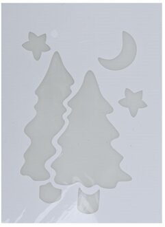Kerst Raamsjablonen/raamdecoratie Kerstboom Plaatjes 35 Cm - Kerst Raamsjablonen Wit