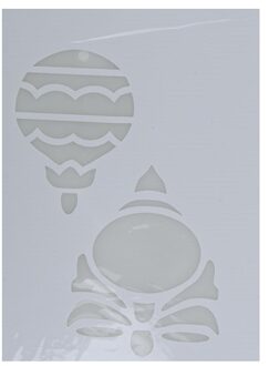 Kerst raamsjabloon kerstbal - wit - 35 cm - raamdecoratie - kerstversiering