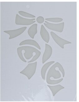 Kerst raamsjabloon kerstbelletjes - wit - 35 cm - raamdecoratie - kerstversiering