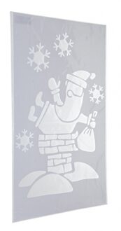 Kerst raamsjabloon - kerstman plaatjes - 54 cm - raamdecoratie - raamversiering Wit