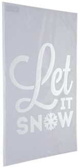 Kerst raamsjabloon - Let it snow tekst - 54 cm - raamdecoratie - kerstversiering Wit
