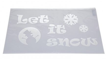 Kerst raamsjabloon - Let it snow tekst plaatjes - 54 cm - raamdecoratie - raamversiering