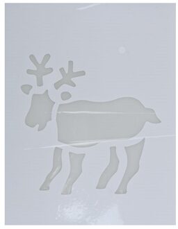 Kerst raamsjabloon rendier - wit - 35 cm - raamdecoratie - kerstversiering
