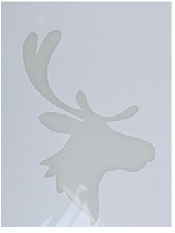 Kerst raamsjabloon rendierhoofd - wit - 35 cm - raamdecoratie - kerstversiering