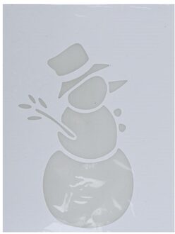 Kerst raamsjabloon sneeuwpop - wit - 35 cm - raamdecoratie - kerstversiering