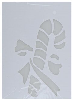 Kerst raamsjabloon zuurstok - wit - 35 cm - raamdecoratie - kerstversiering