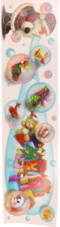 Kerst raamsticker - kerstman met bellenblaas - 64 x 15 cm - kerststickers
