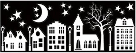 Kerst raamstickers Huisjes - vel van 34 x 28 cm