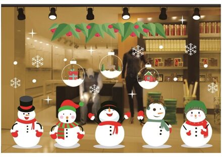 Kerst Raamstickers Party Decoratie-Winter Wonderland Party Winter Decals Herbruikbare Grote Sneeuwvlok Stickers Winter 4