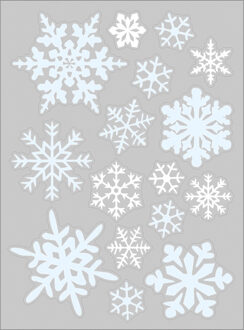 Kerst raamstickers sneeuwvlokken - vel van 34 x 28 cm