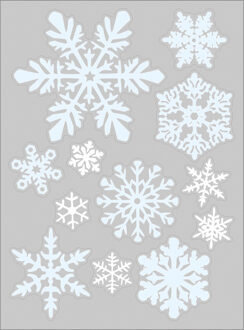 Kerst raamstickers sneeuwvlokken - vel van 34 x 28 cm