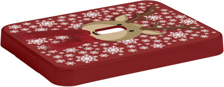 Kerst rendieren deksel voor opbergbox/opbergdoos van 32 liter Rood