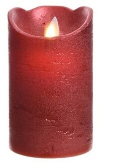 Kerst rode LED kaarsen/stompkaarsen 12 cm flakkerend