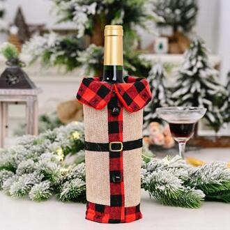 Kerst Rode Wijn Fles Covers Jas Jurk Stijl Champagne Cover Voor Xmas Home Party Diner Tafel Decoratie