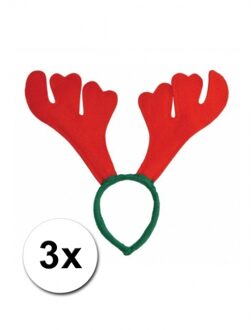 Kerst Rudolf haarband rendier gewei 3x