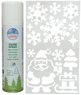 Kerst sfeer raamsjablonen met spuitsneeuw - Mix van 9 stuks - 47 x 24 cm - raamdecoratie