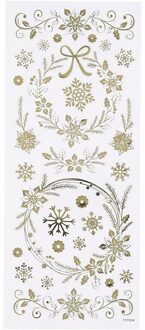 Kerst sneeuwvlokken stickers goud 29x stuks