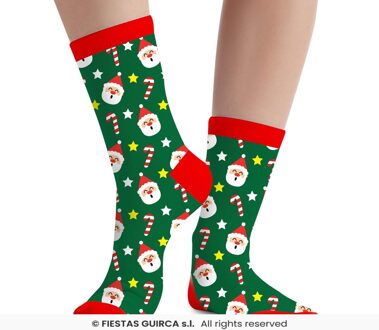 Kerst Sokken Kerstman Kind Groen