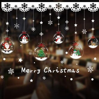 Kerst Stickers Decoratie Winkelcentrum Glas Raamstickers Pvc Stickers Thuis Festival Decoratie