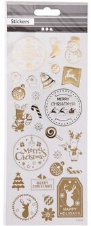 Kerst stickervel met 78 gouden kerstmis stickers - Kerstdecoratie/kerstversiering