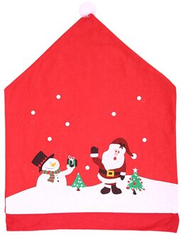 Kerst Stoelen Cover Kerstman Cap Niet-geweven Diner Tafel Rode Hoed Stoel Back Covers Xmas Kerst Decoraties Voor thuis