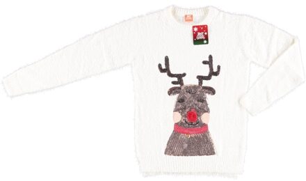 Kerst sweaters rendier wit voor dames