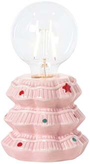 Kerst tafellamp - roze - ø10.5x16.5 cm