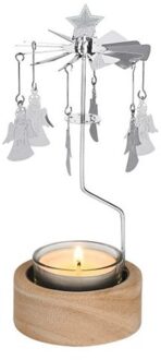 kerst theelichthouder carrousel engelen