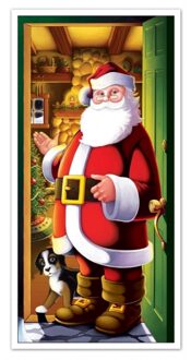 Kerst thema deurposter 152 cm - Feestdecoratieborden Multikleur