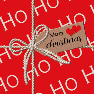 Kerst thema servetten - 20x - rood - 33 x 33 cm - Merry Christmas