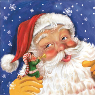 kerst thema servetten - 20x st - 33 x 33 cm - kerstman - papier