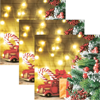 Kerst thema servetten - 60x st - 33 x 33 cm - kerst tafereel - papier - feestservetten