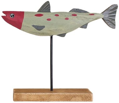 Kerst Vis Decor Cartoon Kerst Ornament Houten Vis Desktop Versiering grijs