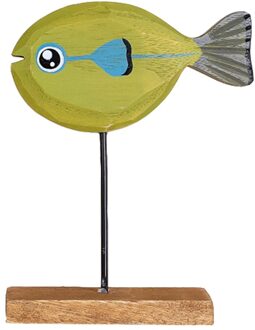 Kerst Vis Decor Cartoon Kerst Ornament Houten Vis Desktop Versiering licht groen