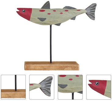 Kerst Vis Vorm Tafel Houten Craft Decor Mooie Dieren Desktop Ornament grijs