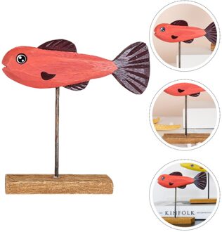 Kerst Vis Vorm Tafel Houten Craft Decor Mooie Dieren Desktop Ornament watermeloen rood