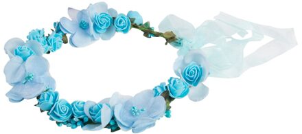 Kerst Vrouwen Wedding Boho Bloem Haar Krans Kroon Hoofdband Bloemen Krans Xmas Haarband Blauw