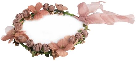 Kerst Vrouwen Wedding Boho Bloem Haar Krans Kroon Hoofdband Bloemen Krans Xmas Haarband koffie