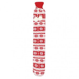 Kerst Waterfles Lange Water Injectie Rubber Warm Water Fles Warm Water Zak Warme Handtas Kerstcadeau 05 rood