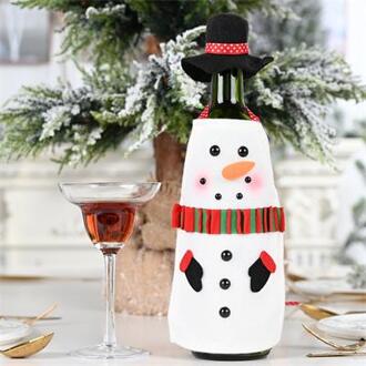 Kerst Wijnfles Cover Kerstman Sneeuwpop Champagne Fles Decoratie Jaar Kerst Decoraties voor Huis sneeuwman