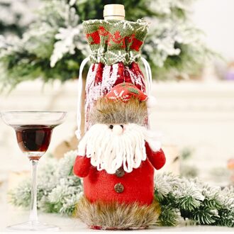 Kerst Wijnfles Cover Tassen Decoraties Wijnfles Cover Voor Xmas Party Diner Tafel Ornament A1