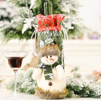 Kerst Wijnfles Cover Tassen Decoraties Wijnfles Cover Voor Xmas Party Diner Tafel Ornament A2