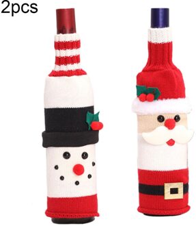 Kerst Wijnfles Cover Tassen Decoraties Wijnfles Cover Voor Xmas Party Diner Tafel Ornament