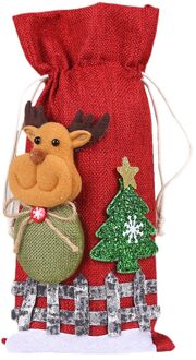 Kerst Wijnfles Cover Wijnfles Cover Linnen Fles Cover Voor Kerstversiering 03