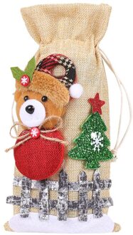 Kerst Wijnfles Cover Wijnfles Cover Linnen Fles Cover Voor Kerstversiering 04