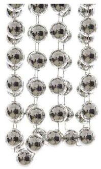 Kerst XXL kralen guirlandes zilver 270 cm kerstboom versiering/decoratie - Kerstslingers Zilverkleurig