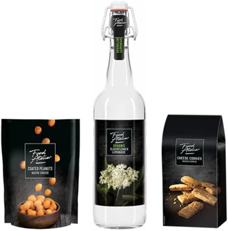 Kerstattentie Bio limo sparkling - borrelnootjes - kaaskoekjes