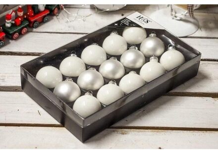 Kerstbal 45mm 15 stuks wit