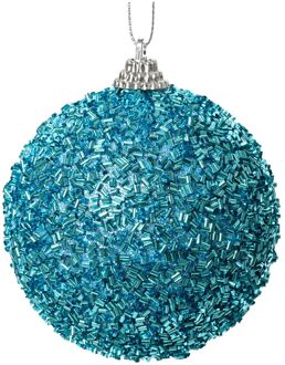 Kerstbal foam d8 cm suiker blauw kerst